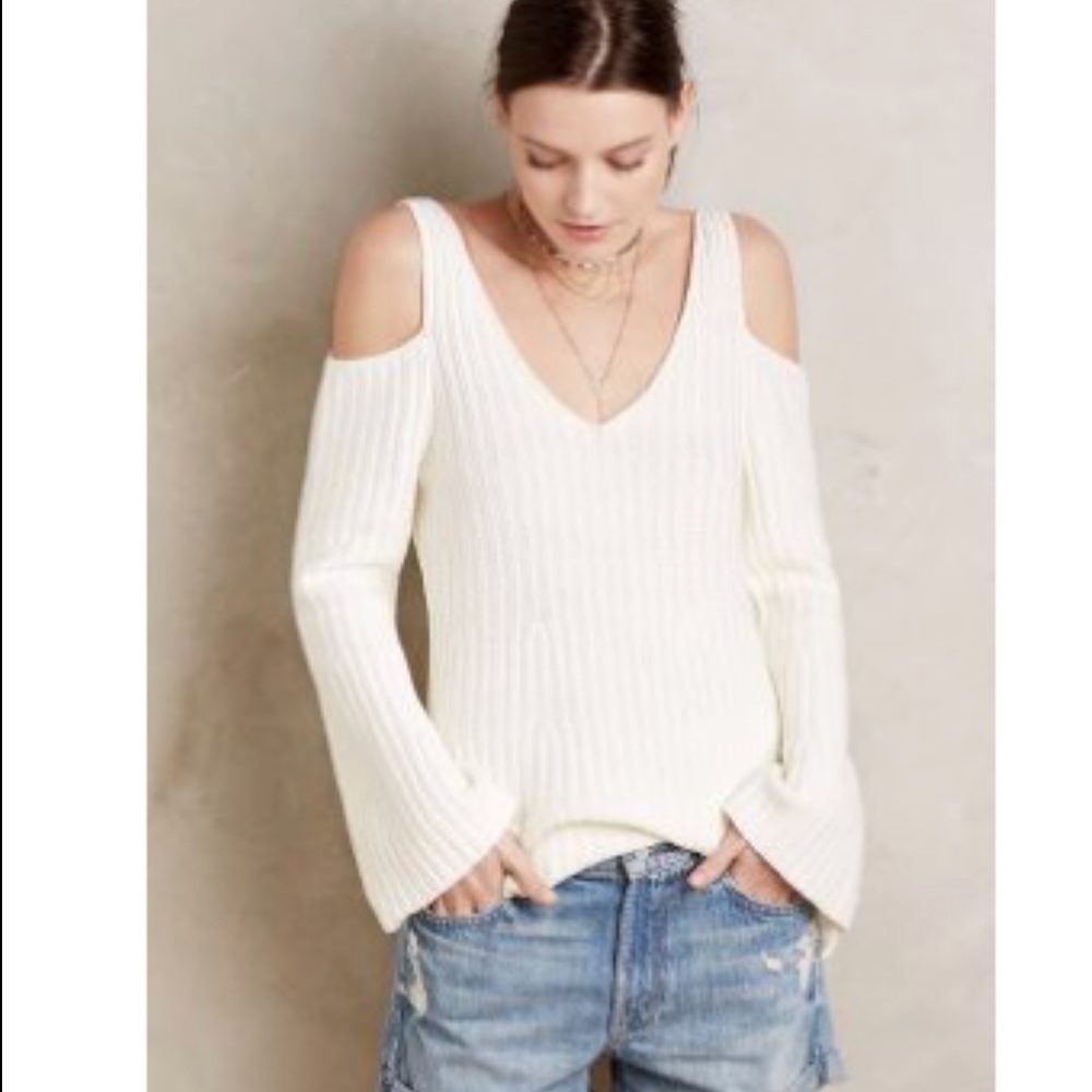 Anthropologie Open Shoulder Pullover